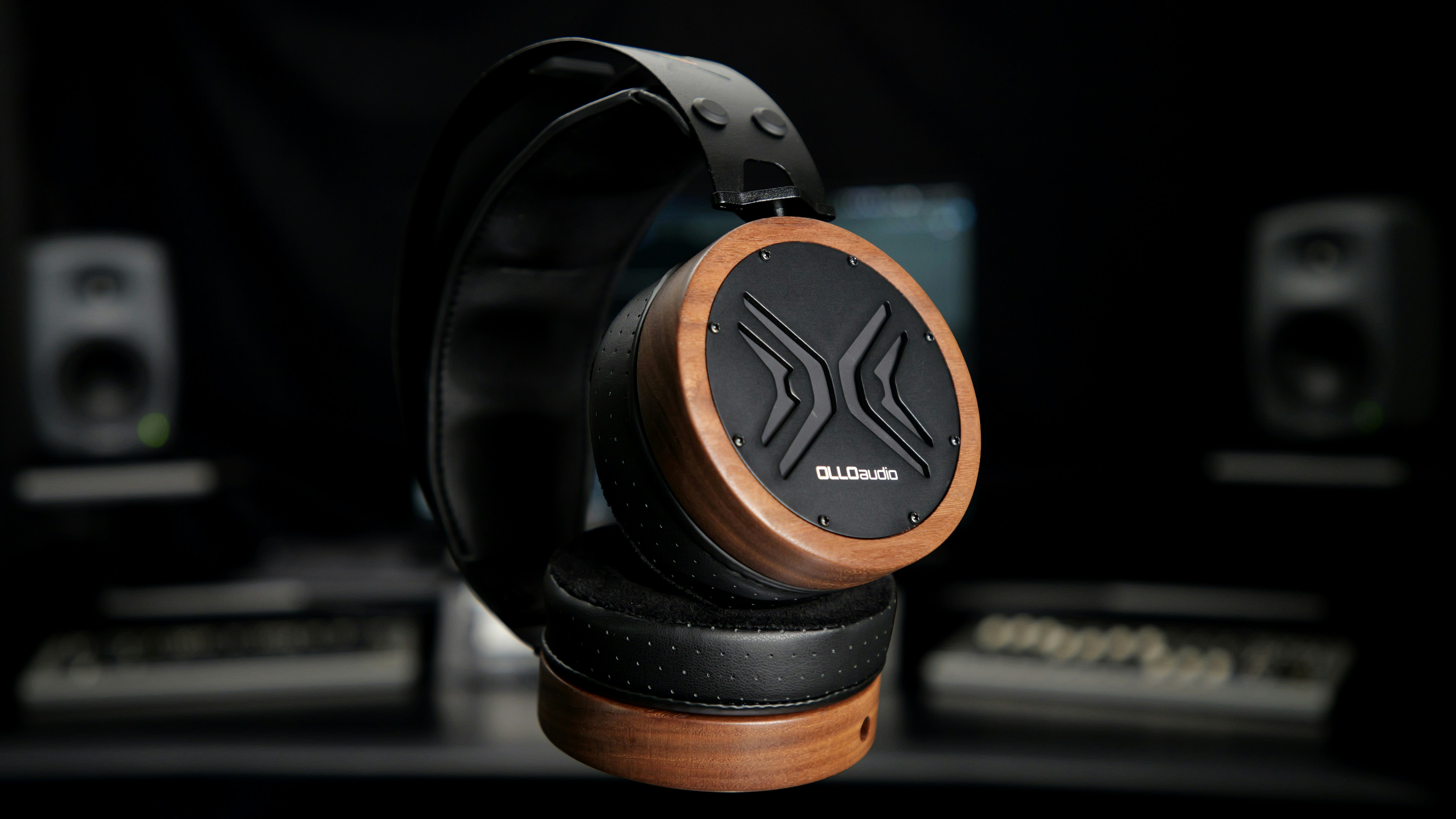 A pair of headphones sitting on top of a table