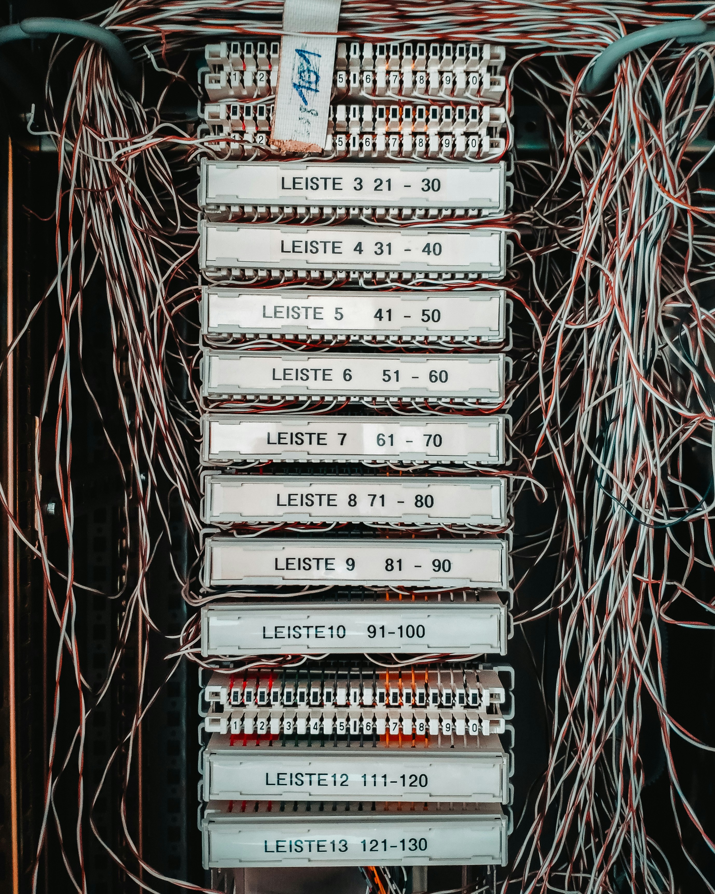 An older copper connector for DSL Internet, Fax and Voice. by Uniphonic multicolored coated wire